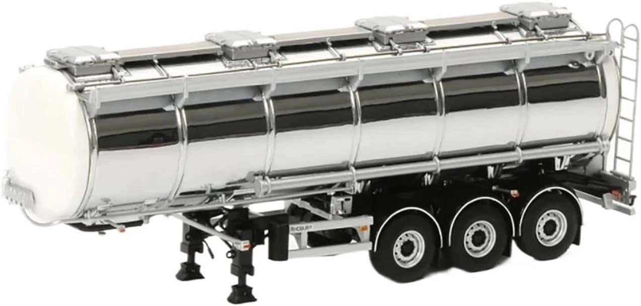 Metal Vehicles Toys 1:50 for 3-axle Clean Version Vacuum Tank Trailer Alloy Car Model Collection Rare Ornaments Home Or Office Décor