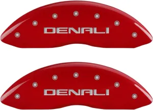 MGP Caliper Covers - Brake Caliper Covers 2014-2018 GMC Sierra 150 - Front and Rear Set - Red