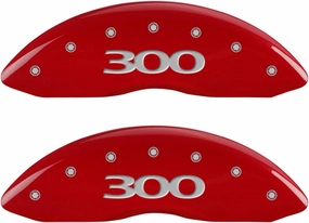 MGP Caliper Covers - Brake Caliper Covers 2011-2023 Chrysler 300 (Single Piston Front Caliper) - Front and Rear Set - Red