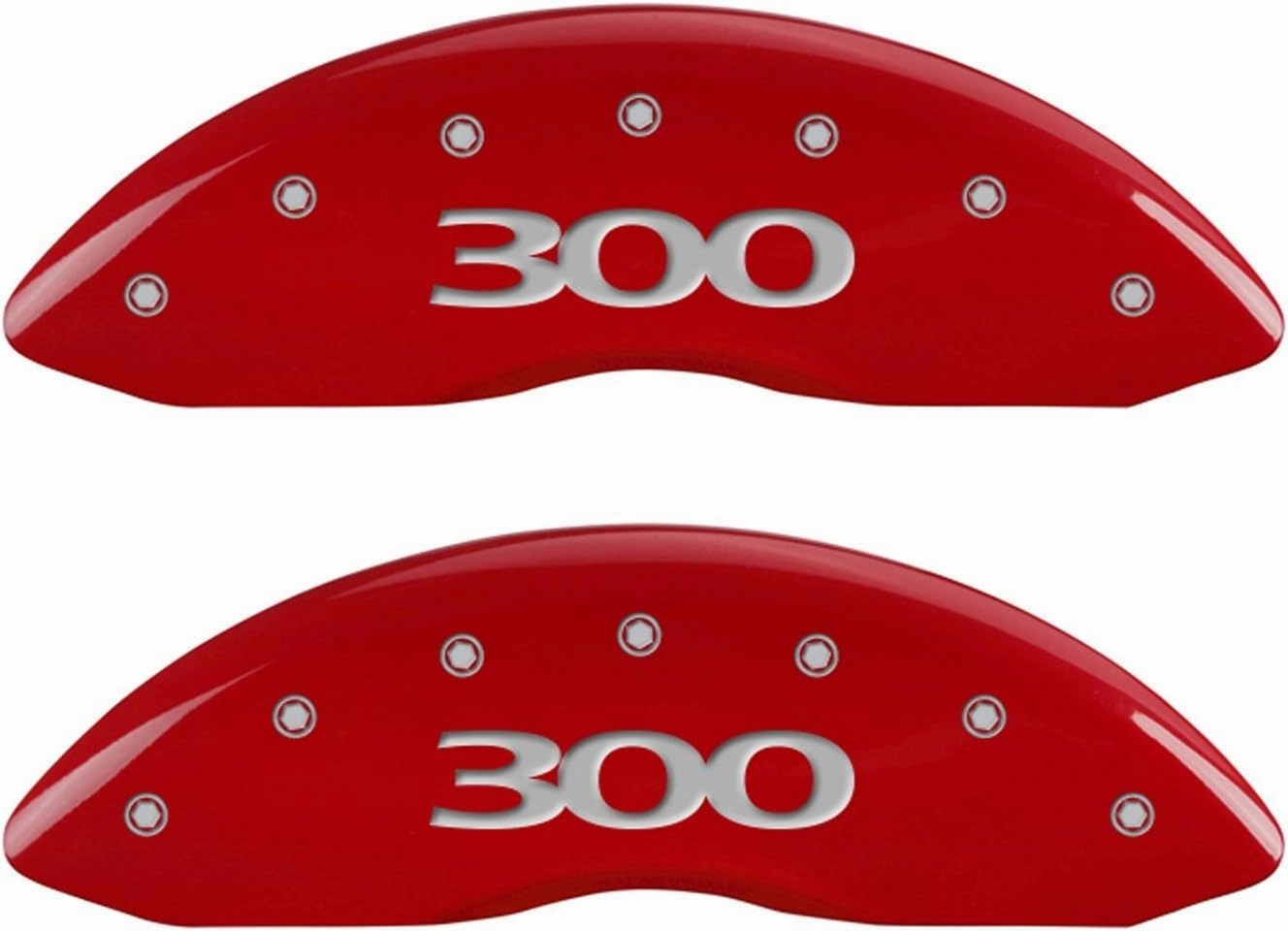 MGP Caliper Covers - Brake Caliper Covers 2011-2023 Chrysler 300 (Single Piston Front Caliper) - Front and Rear Set - Red