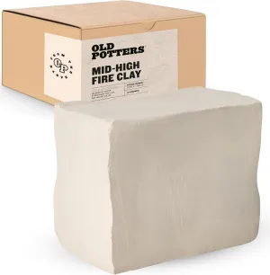 Mid High Fire White Stoneware Clay for Pottery | Cone 5-10 | Ideal for Wheel Throwing, Hand Building, Sculpting | Great for All Skill Levels | Greenware Clay, 10 lbs.