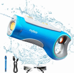 Mideer Electric Water Gun for Kids Adults, 230 Blasts Rechareable Squirt Gun Up to 26Ft, Automatic Water Reload, IPX7 Waterproof Powerful Water Blaster Toys Outdoor Beach Pool for Kids (Blue)