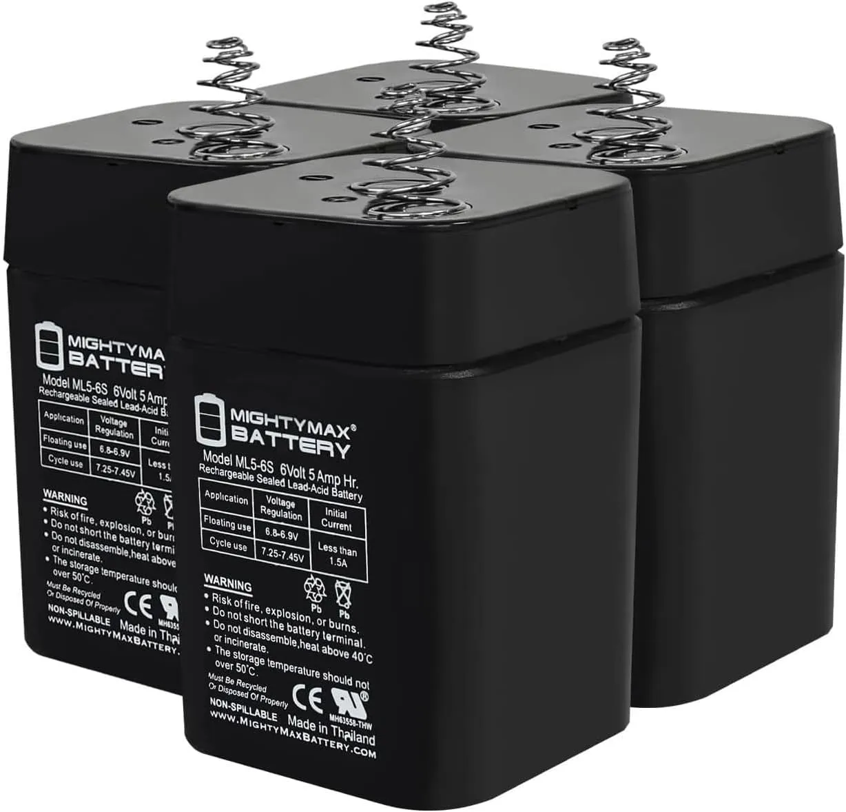 Mighty Max Battery 6V 5AH SLA Replacement Battery Compatible with Moultrie Game Feeder - 4 Pack