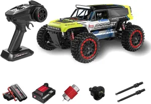 Mini RC Off-Road Car, S912 1/16 Scale 2.4G 4WD Brushed Full-Proportional High-Speed RC Drift Car, with 7 Colors Lights and Flashing Effects, Gifts for Adults and Teens (Green)