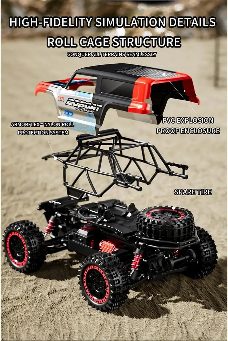 Mini RC Off-Road Car, S912 1/16 Scale 2.4G 4WD Brushed Full-Proportional High-Speed RC Drift Car, with 7 Colors Lights and Flashing Effects, Gifts for Adults and Teens (Green)