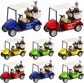 Mini Golf Cart Model Toy Metal Pull Back Action Cart 1:36 Scale Golfcart Pullback Vehicle for Boys Girls Toys Dollhouse Cake Toppers Decor, 3.9 Inch (16 Pcs)