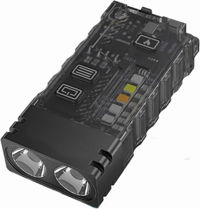 Mini LED Flashlight with COB Side Light, Magnet, Waterproof, Buzzer, Arc Lighter, USB Type-C Rechargeable EDC Flashlight -13 Light Modes, for Night Work, Disaster Emergency, Cave Exploration (Black)