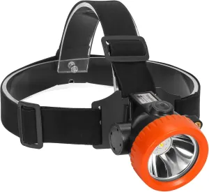 Mining Headlight Coon Hunting Light Mining Lights Rechargeable Mining Cap Lamp Flashlight 7 LEDs Explosion Proof Hard Hat BK3000 for Hunting Fishing Hiking (Orange)