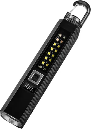MODOAO LED Flashlight 4 in 1 with 10 Lighting Modes,Tactical Flashlight with Detachable Hooks,Mini Flashlights neizhi for Camping, Hiking, Walking and Powerful Emergency with Zoomable Beam