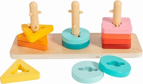Montessori-Inspired Stacking, Shapes and Colors Sorting Toys for Toddlers, Twist and Pivot, Problem-Solving and Fine Motor Skills Development, Educational and Learning Toys for 1  Year Old