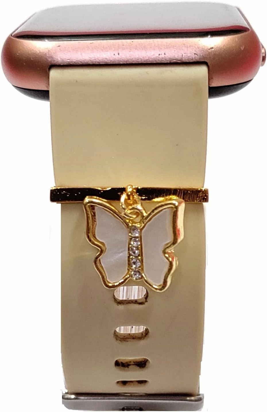 Morel SMILEY PENDANT DECORATIVE (RING LOOP-24 MM) JEWELER ACCESSORIES WITH SMART WATCH SILICONE BAND STRAP SKIN FRIENDLY BRASS ALLOY IDEAL BEST GIFT FOR YOUR LOVE ONE, Metal, No Gemstone