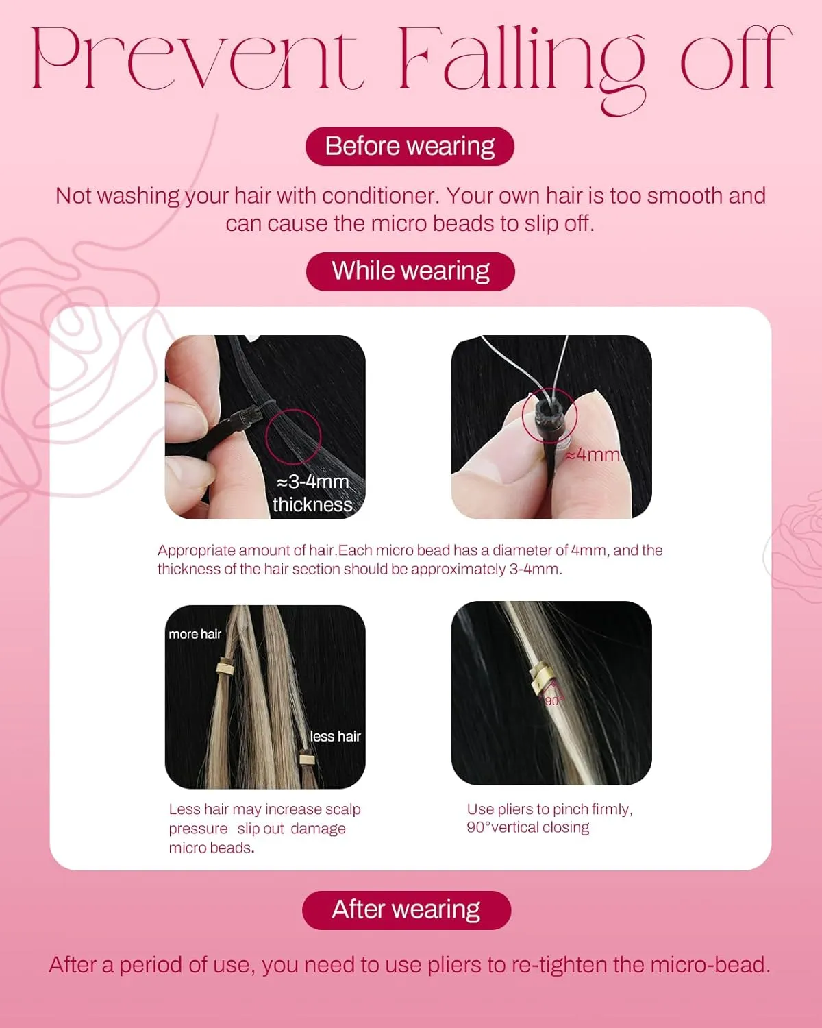 Moresoo Microlink Hair Extensions Human Hair Natural Black Micro Beads Hair Extensions Human Hair 14 inch Straight Silky Micro Loop Extensions for Wedding 50G/50S