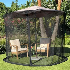 Mosquito Net for Umbrella 7.5 FT | Large Sizes & Fabric Designed for Outdoors | Insect House Screen Netting for Patio, Porch & Garden Terrace | Outside Canopy Bug & Fly Protection Enclosure