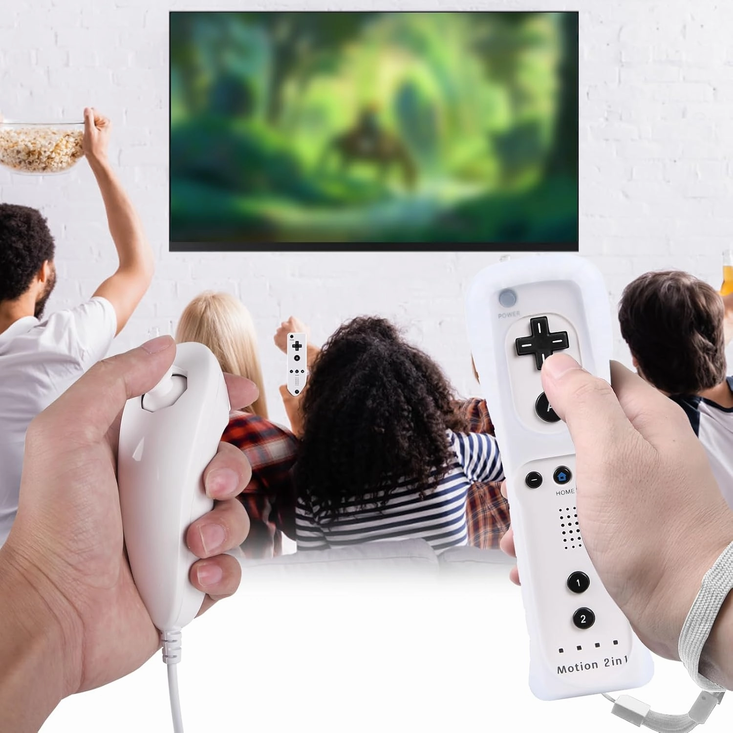 Motion Plus Wii Controllers 2Packs with Nunchucks, Wii Remote Controllers Compatible for wii and Wii U with Built in Motion Plus