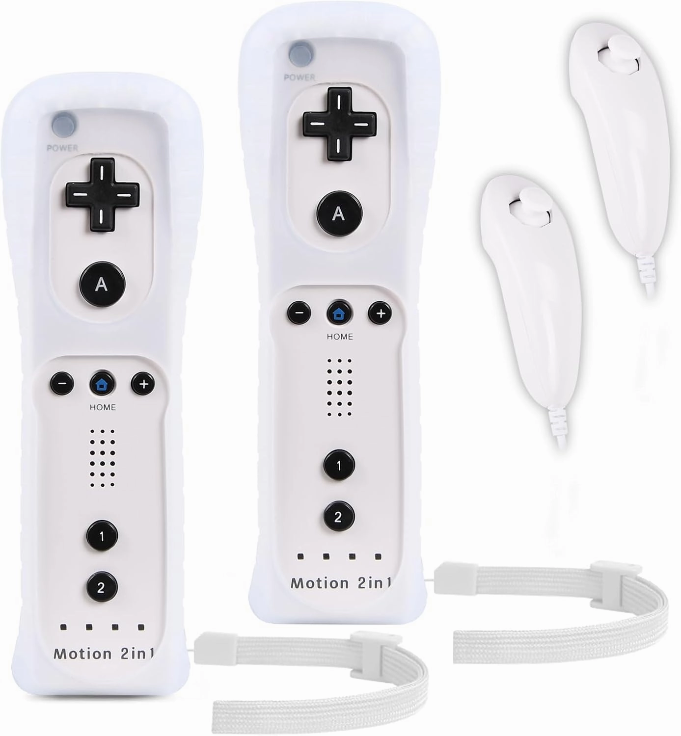 Motion Plus Wii Controllers 2Packs with Nunchucks, Wii Remote Controllers Compatible for wii and Wii U with Built in Motion Plus