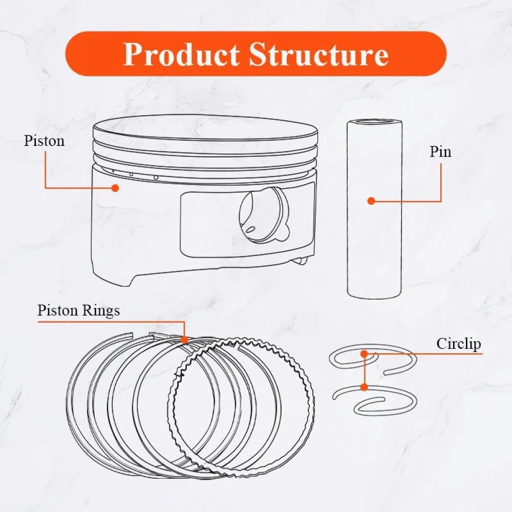 Motorcycle Piston Rings Kit Compatible With YBR250 XG250 TRICKER YFM25R 250 XT250 Serow YS250 Size 74 To 75mm(PISTON RINGS 74MM)