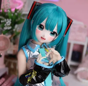 Mozu Meku 1/2 Female Seamless Miku Ver. Action Figures Full Silicone Material, JYDoll 85cm Flexible Female Figure Dolls for Cosplay/Photography/Arts (Wig)