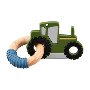 Mud Pie Tractor Ring Teether - Green
