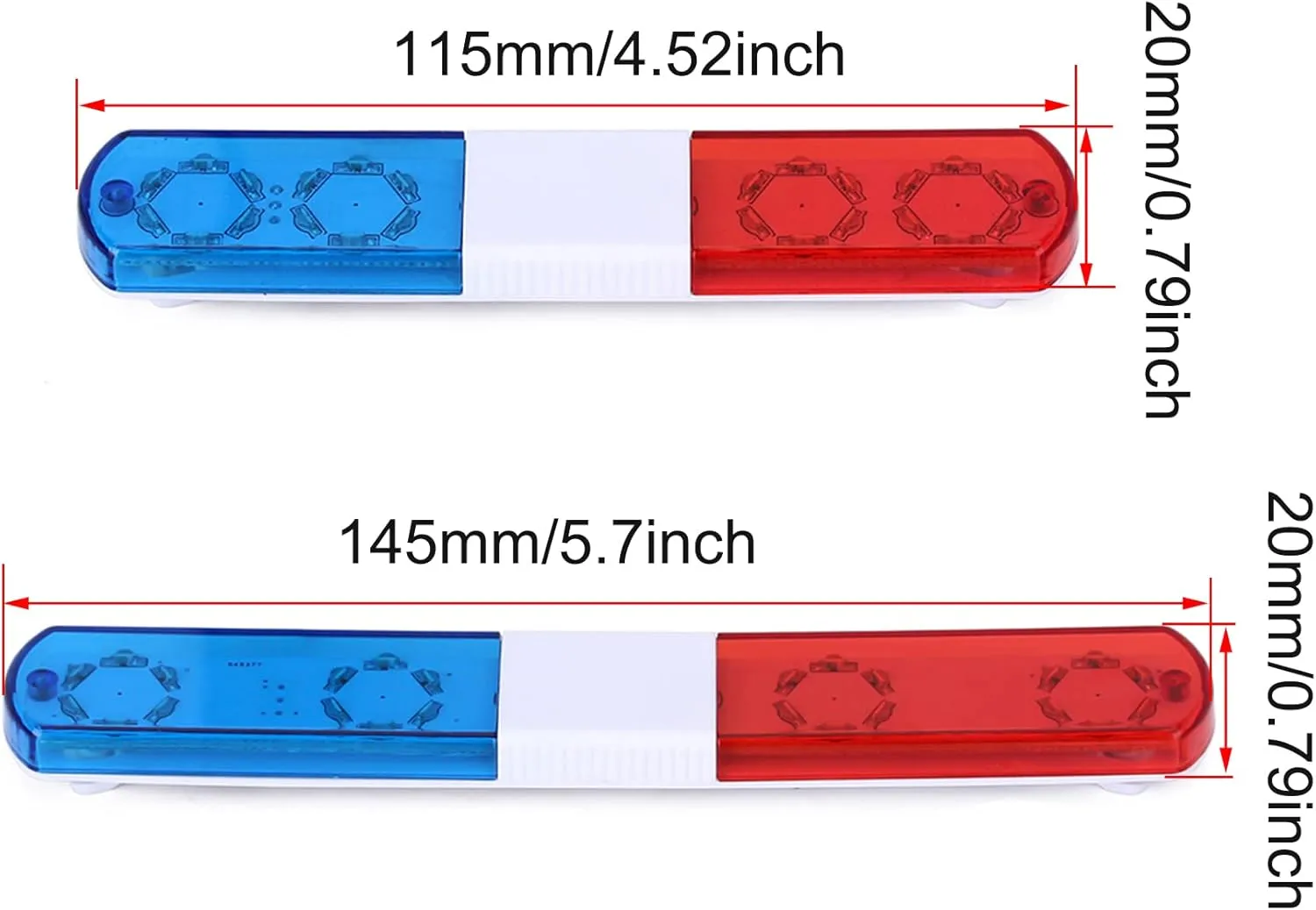 Multi-Function LED Police Flash Light Bar Lamp for 1/10 1/8 1/12 RC Model Car WPL D12 HSP TRX4 Tamiya CC01 D90 SCX10