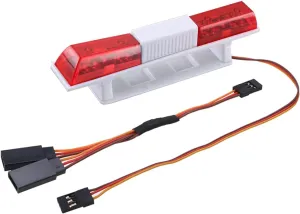 Multi-Function LED Police Light Bar Flash Lamp for 1/10 1/8 TRX4 D90 SCX10 RC Model Car (Red)