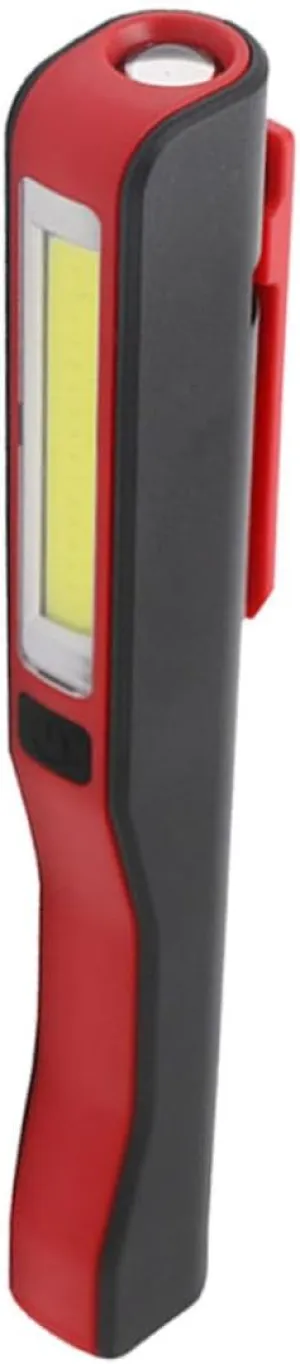 Multi Functional Cob Pen Light Rechargeable Magnetic Emergency LED for Inspection and Repair Compact Design for Biking Camping and Roadside Assistance Red