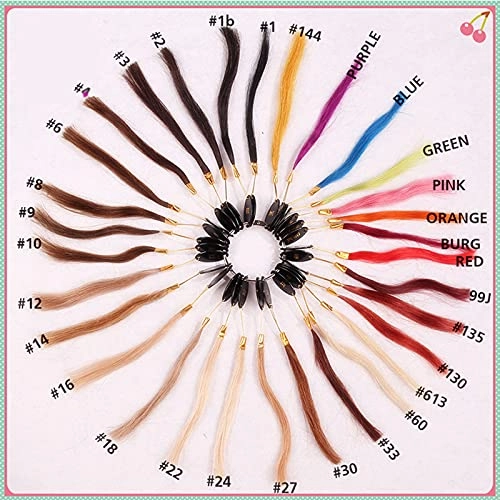 Nano Ring Real Human Hair Extensions Brazilian Body Wave 100% Remy Hair Nano Bead Hair Extensions for Women(22INCH #4 Medium Brown)