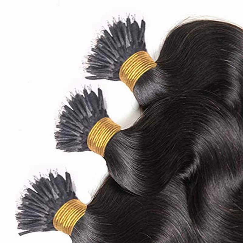 Nano Ring Real Human Hair Extensions Brazilian Body Wave 100% Remy Hair Nano Bead Hair Extensions for Women(22INCH #4 Medium Brown)