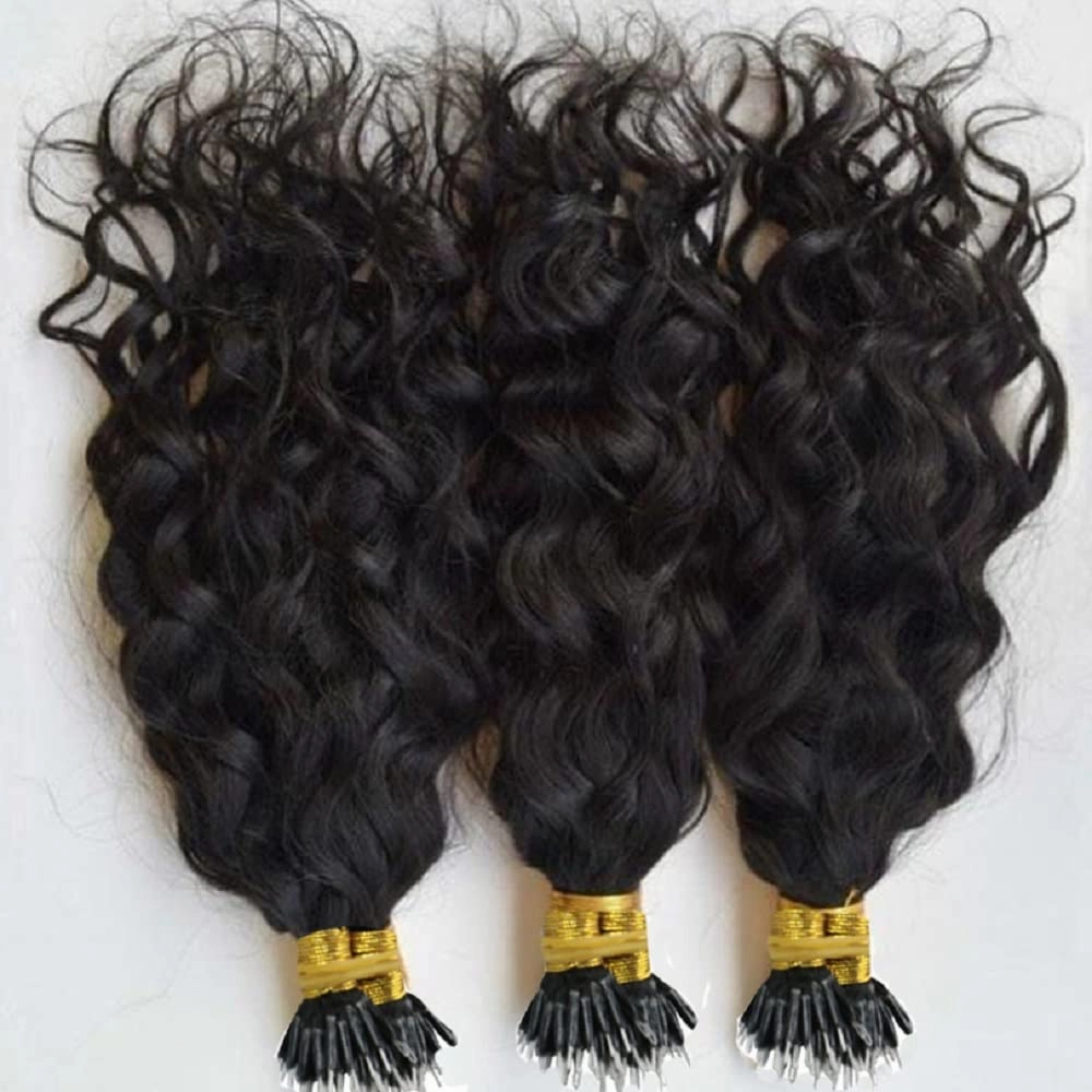 Nano Ring Real Human Hair Extensions Brazilian Loose Wave 100% Remy Hair Nano Bead Hair Extensions for Women (24inch 100strand, Natural black)