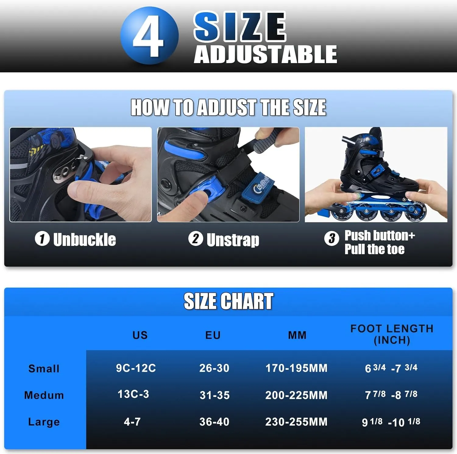 Nattork Kids Inline Skates Adjustable Light up Wheels Blades Roller for Boys Girls- TeenYouth Age 6-12 - Cool Racing Car Decorations Indoor Outdoor Birthday Gift for Son and Grandson