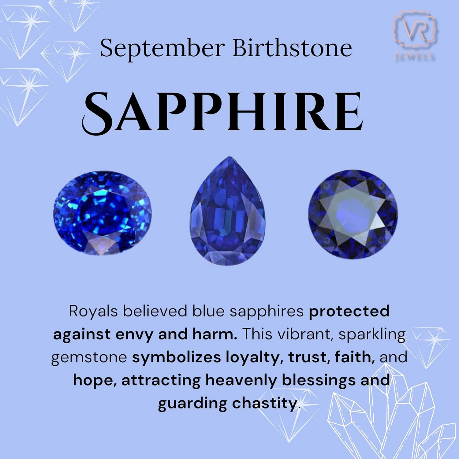 Natural Blue Sapphire with Diamond Five Stone Ring for Women in 18K White Gold, September Birthstone Jewellery Gift for Her, Birthday, Engagement, Wedding, Anniversary