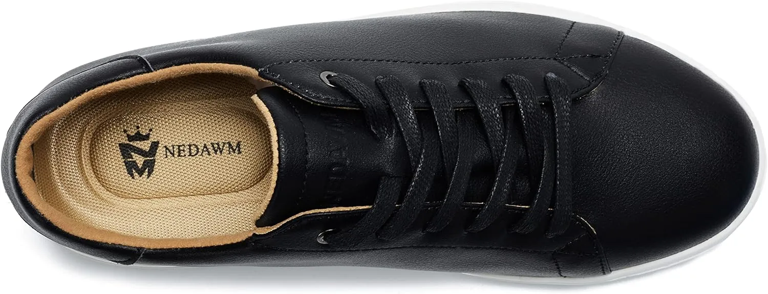 NEDAWM Mens Dress Sneakers Leather Casual Dress Shoes for Men Oxford Plantar Fasciitis Shoes for Heel Pain Relief