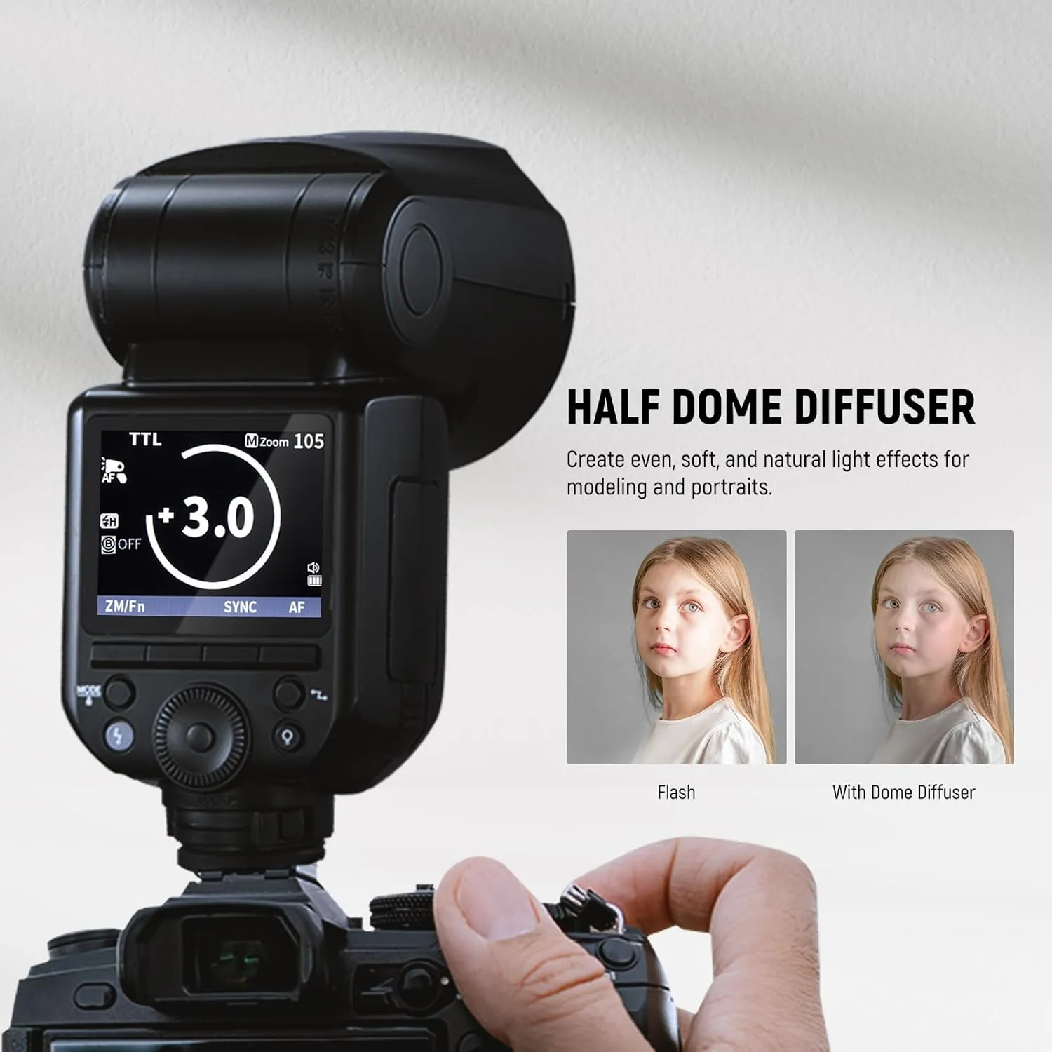 NEEWER Z2-S 2.4G TTL Round Head Flash Speedlite Compatible with Sony Cameras, 76Ws 1/8000s HSS with Diffuser, 2 Modeling Lamps, Upgraded UI, TTL/M Toggle Key, 3000mAh Battery, 600 Full Power Flash
