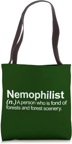 Nemophilist Poetry Forest Vocabulary Definition Nature Lover Tote Bag