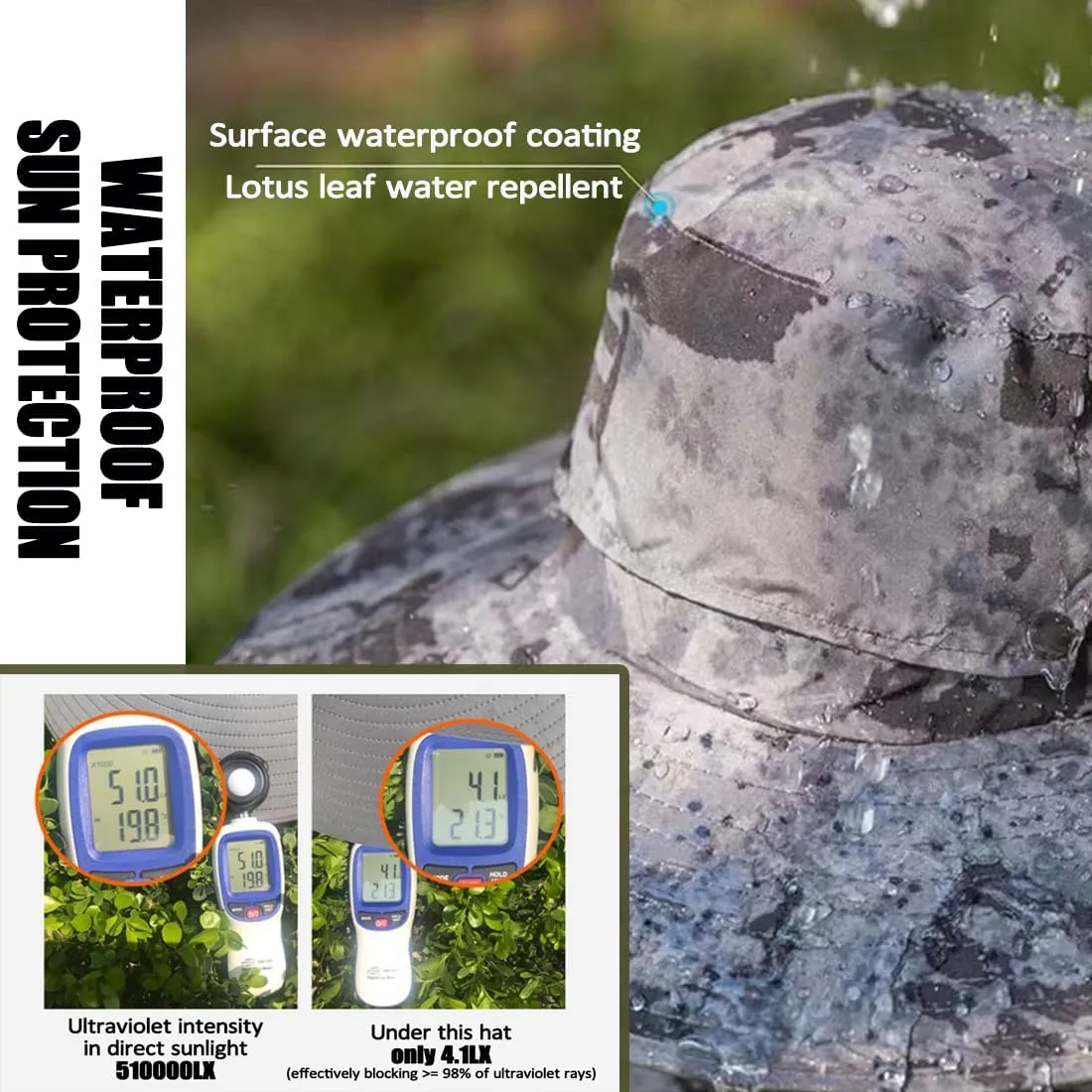 New Colitt Fishing Hat with Built in Fan for Men Women, Wide Brim Solar Fan Hat Outdoor Fishing, UPF 50  Powered Fan Hat