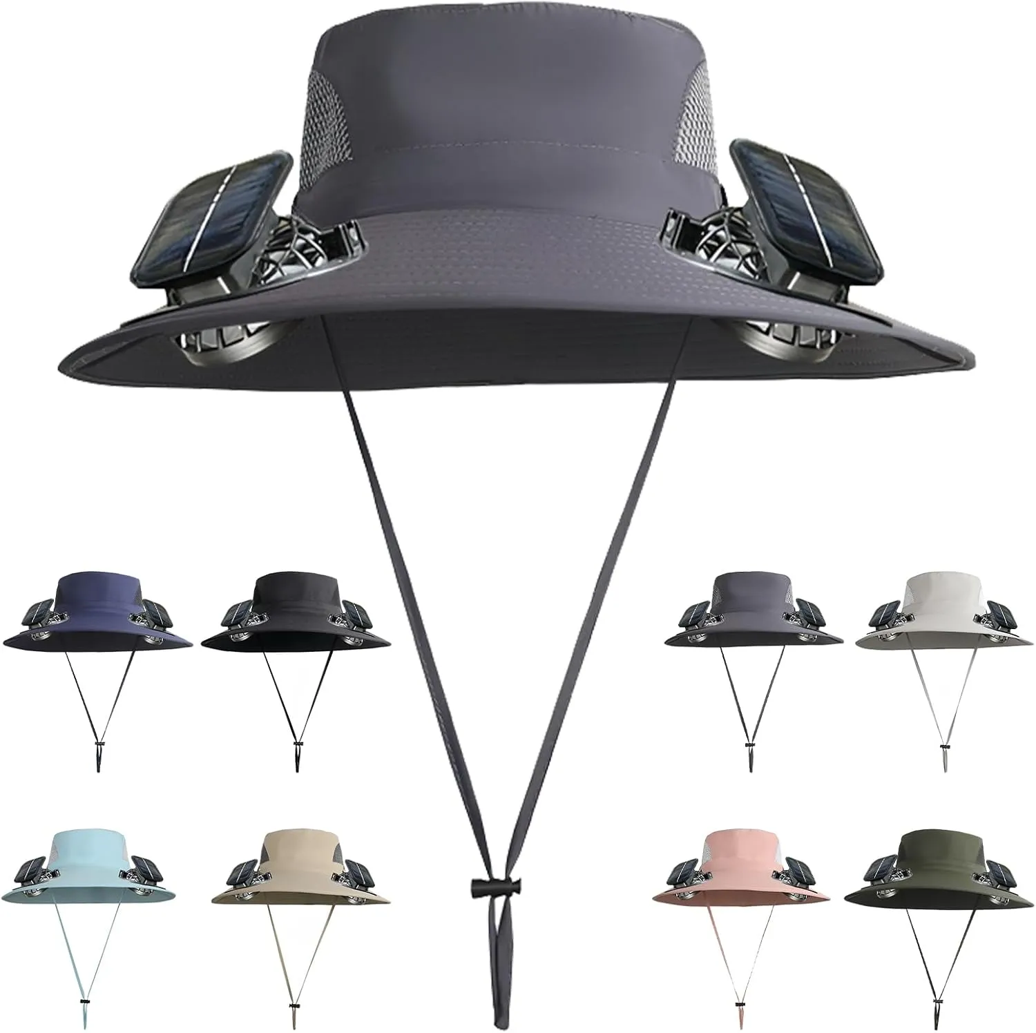 New Colitt Fishing Hat with Built in Fan for Men Women, Wide Brim Solar Fan Hat Outdoor Fishing, UPF 50  Powered Fan Hat