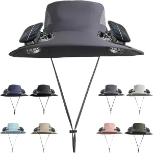 New Colitt Fishing Hat with Built in Fan for Men Women, Wide Brim Solar Fan Hat Outdoor Fishing, UPF 50  Powered Fan Hat