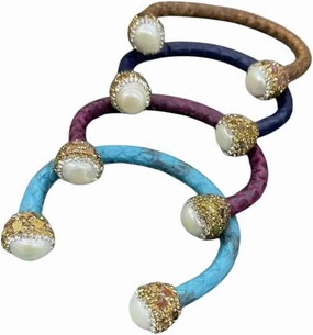 New 2026 Unisex Autumn And Winter Leather Snake Skin Inlaid With Tourmaline Open Bracelet Popular Natural Stone Jewelry In Eur Decoration Luxury You Accessories Trendy Best For Gift Women Men