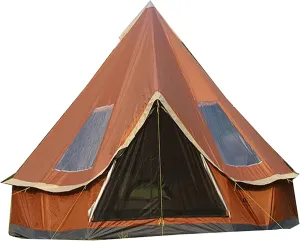 NIEH Pyramid Round Bell Tent, 210D Oxford Glamping Yurt Tent, 4 Season Portable Outdoor Camping Tent, for Large Groups Families Camping Hunting & Outfitters, for 5-8 People Family