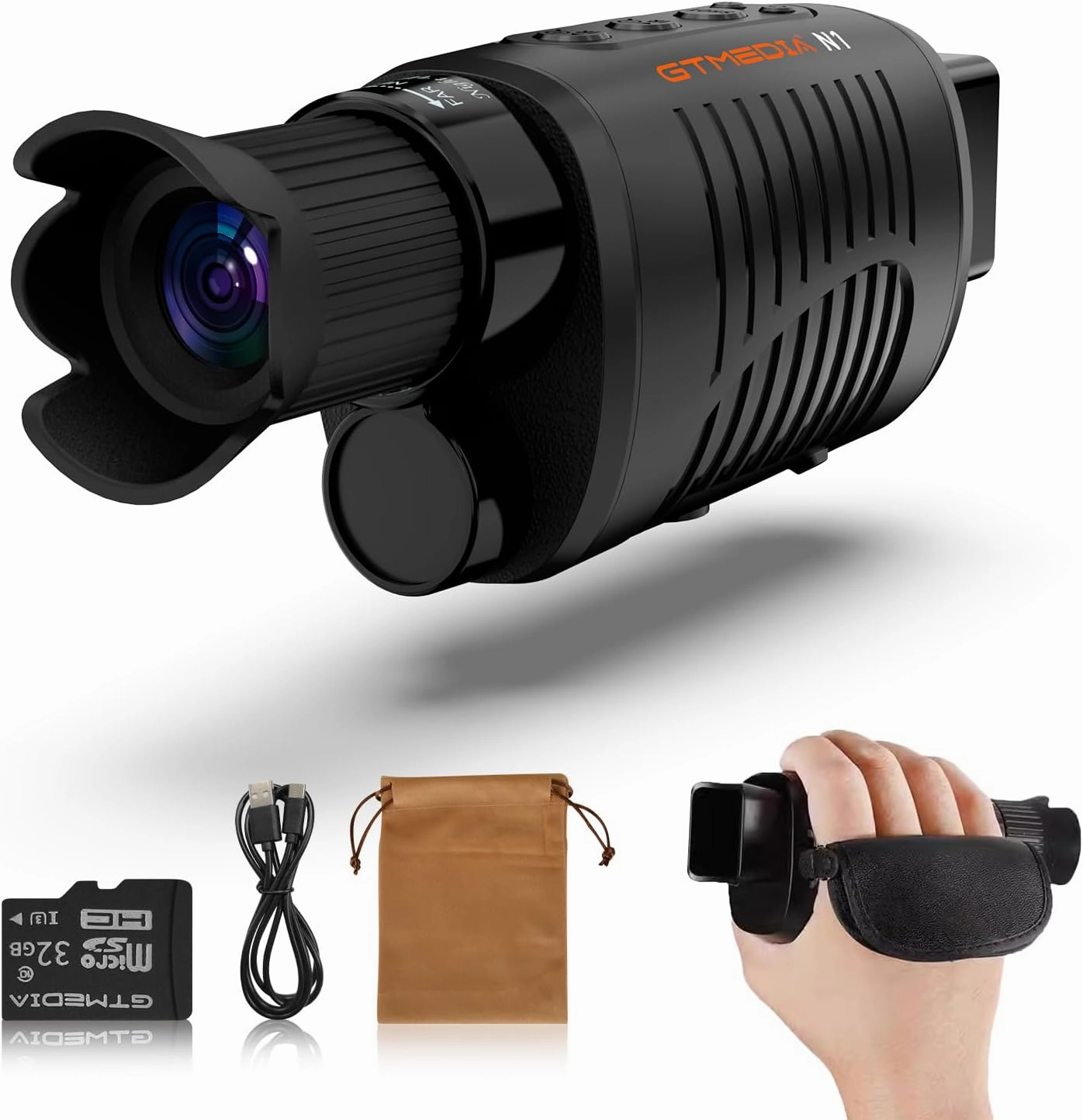 Night Vision Monocular Digital Infrared Monocular for 100% Darkness with 2000mAh Rechargeable Battery 32 GB SD Card & Card Reader, Night Vision Goggle for Adult Hunting Camping