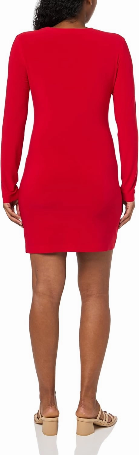 Norma Kamali Women's Long Sleeve Crewneck Mini Dress