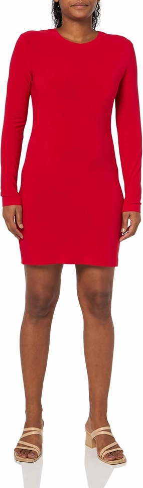 Norma Kamali Women's Long Sleeve Crewneck Mini Dress