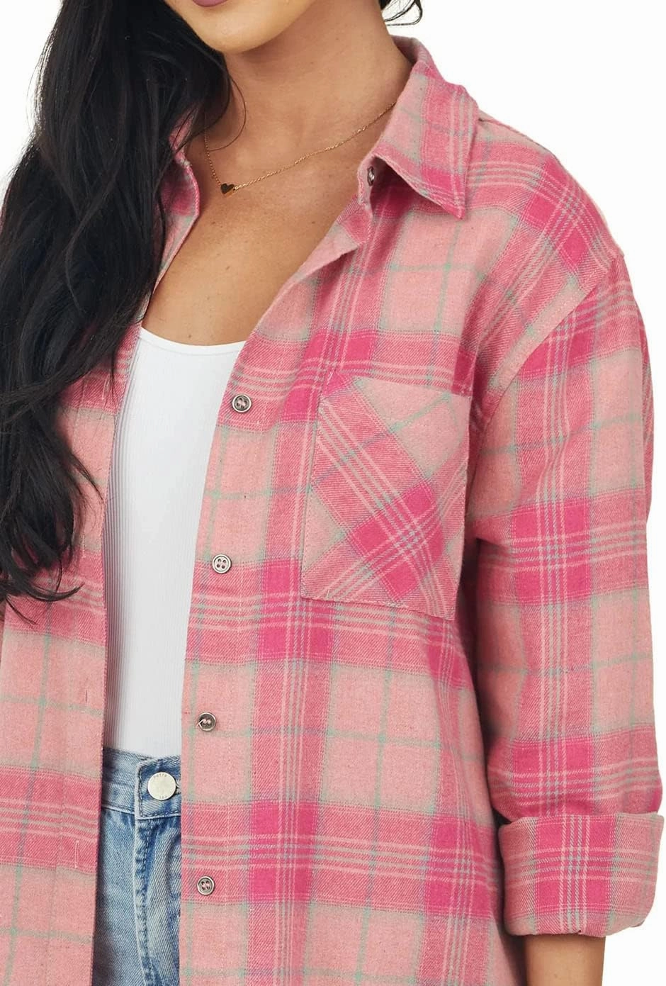 NUOREEL Women Corduroy Shirts Casual Long Sleeve Button Down Blouses Top