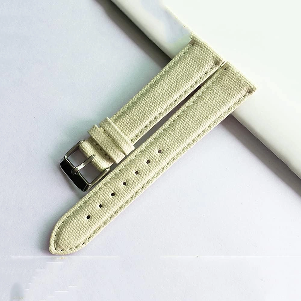 Nylon Canvas Bottom Leather Watch Belt Men and Women Universal Stainless Steel pin Buckle Watch Accessories