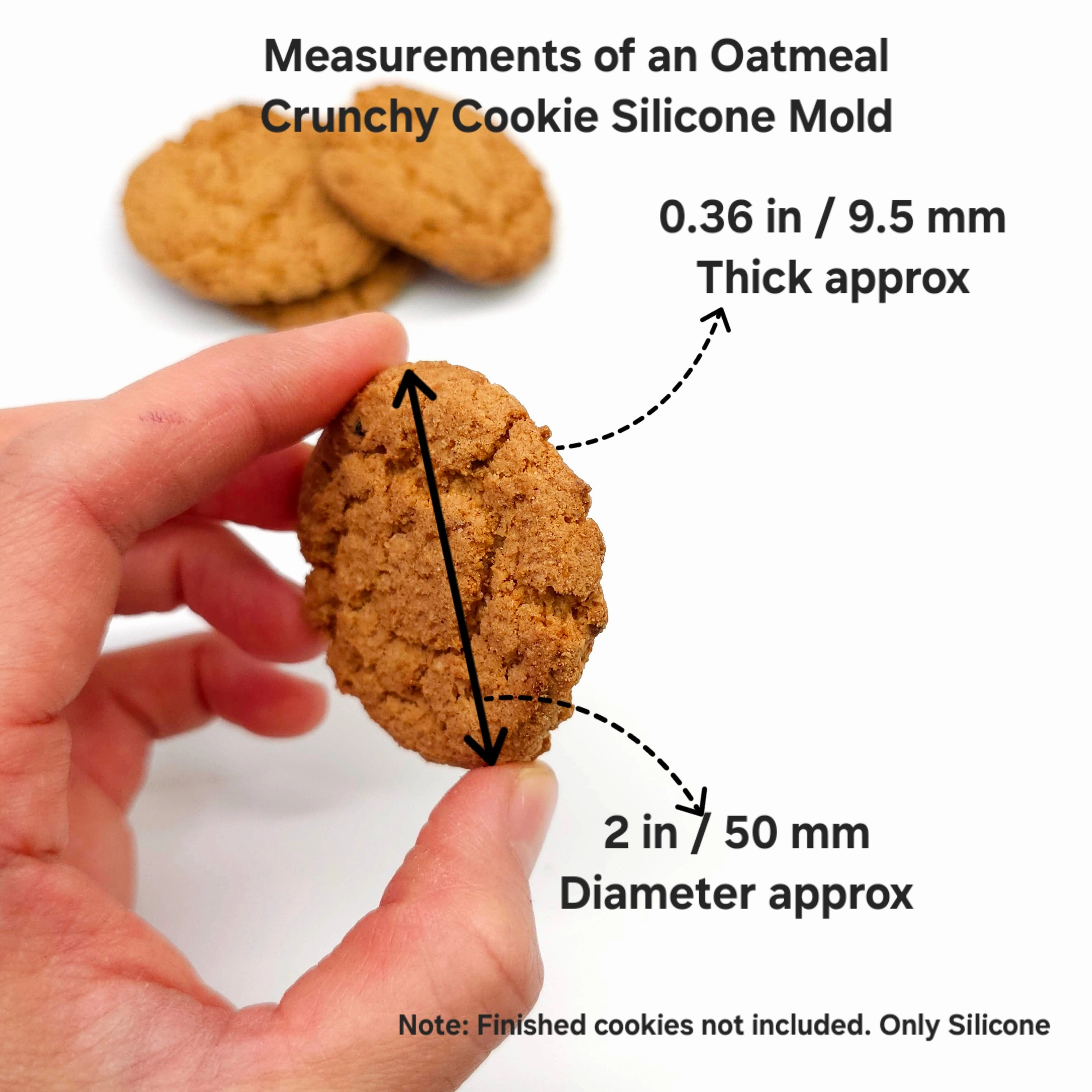 Oatmeal cookie silicone mold, Pack of 6 Cookies silicone mold, wax melts mold, Soap making silicone mold NS009