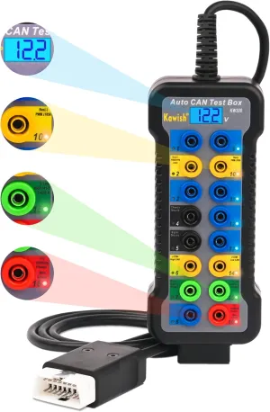 OBD2 Breakout Box Auto OBDII Protocol Detector 16-Pin CAN Bus Test Breakout Box with LCD Display for OBDII Protocol Communication Detection/ECU Tool