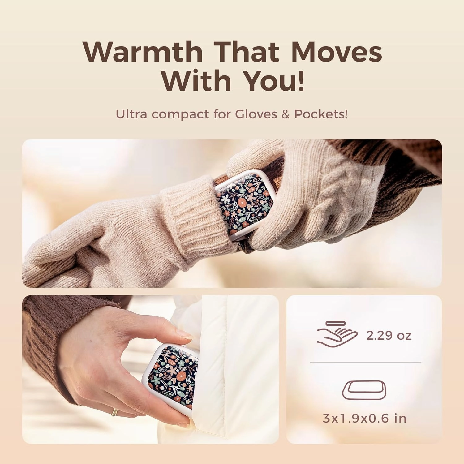 OCOOPA AI Magnetic Hand Warmers Rechargeable 2 Pack, 5000mAh Ultra-Thin Electric Glove Heater Handwarmer,UL Certified, Men Women Gifts for Christmas,Birthday,Winter Essentials,UT4 Young