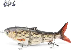 ods lure Robotic Swimming Lure USB Rechargeable LED Light 4-Segement Multi Jointed Swimbait Electric Bait Fishing Tackle