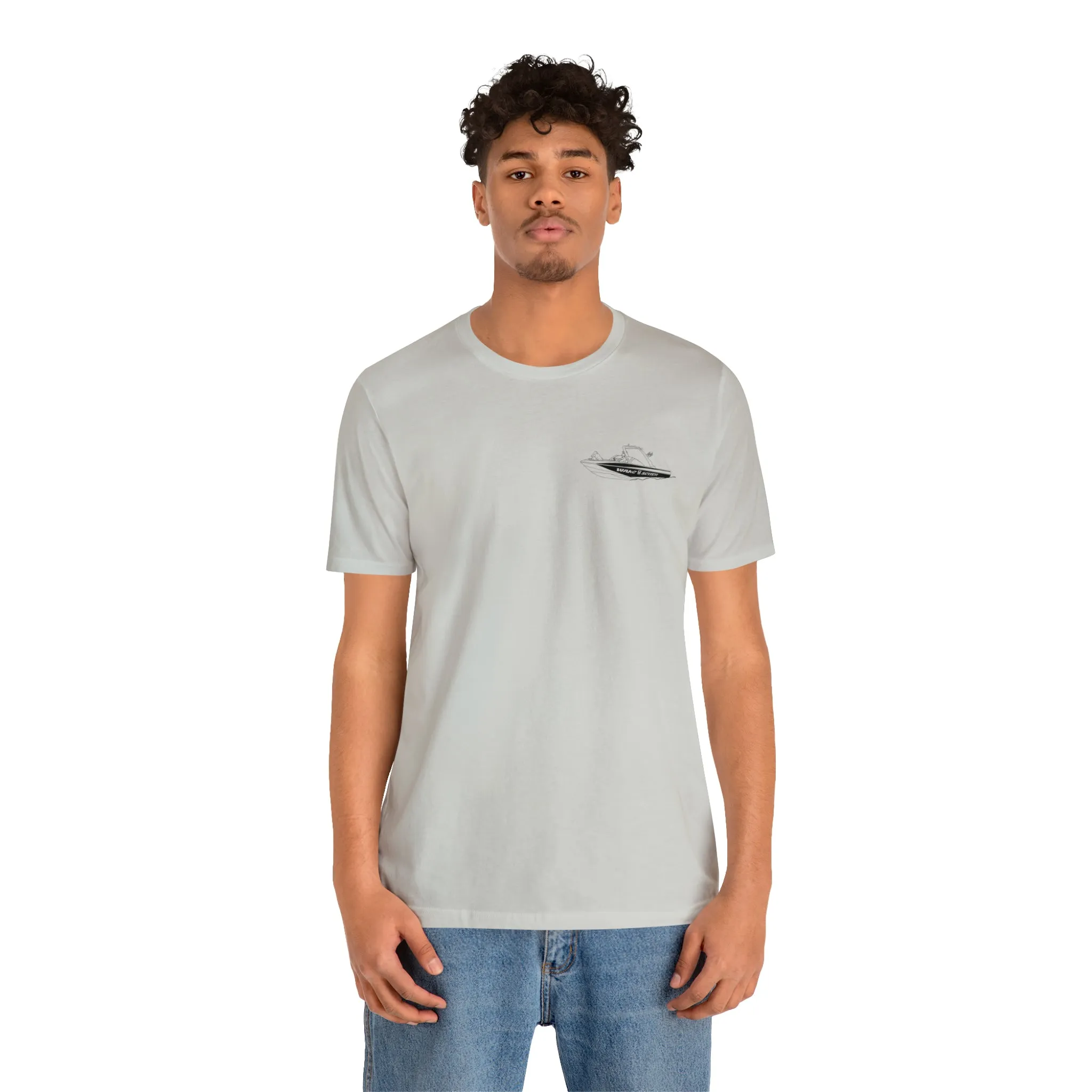 Okauchee Lake, Malibu Wakesetter - Unisex Lightweight Short Sleeve Tee
