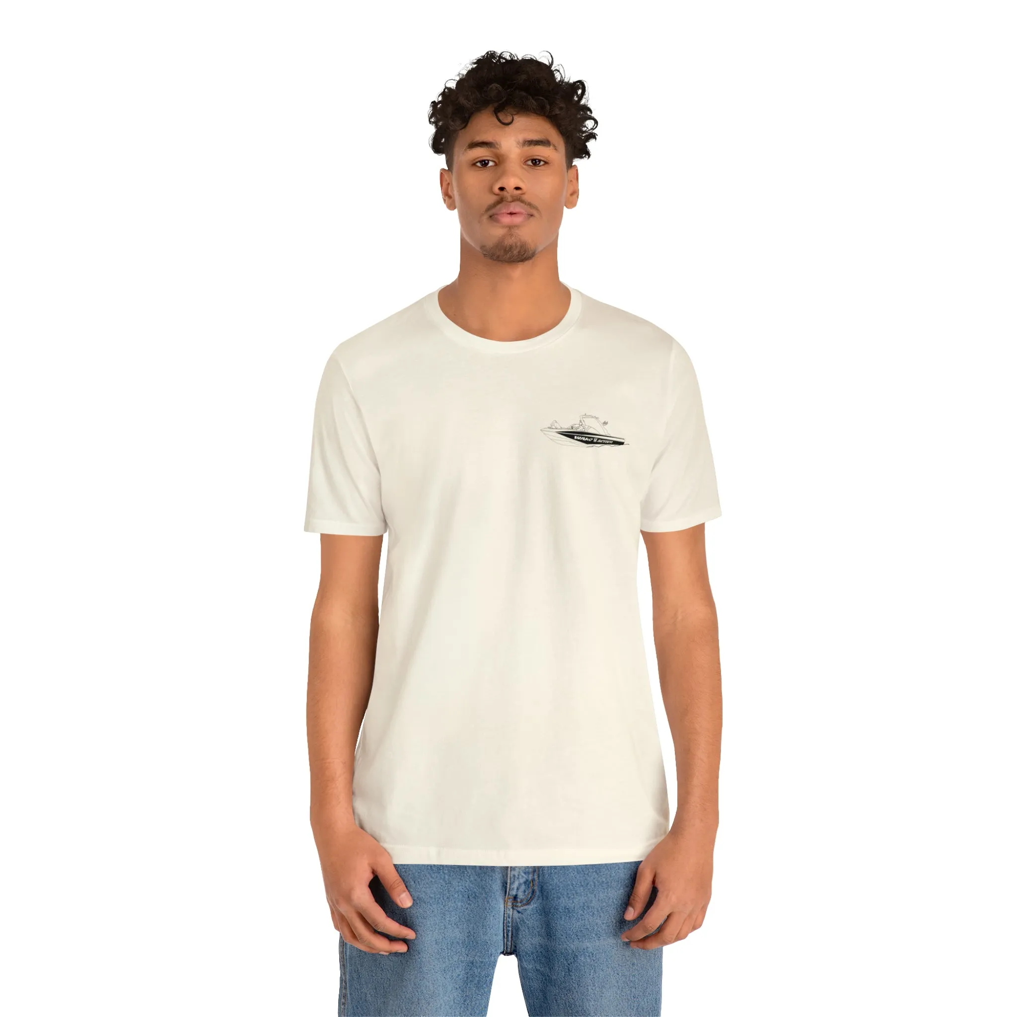 Okauchee Lake, Malibu Wakesetter - Unisex Lightweight Short Sleeve Tee
