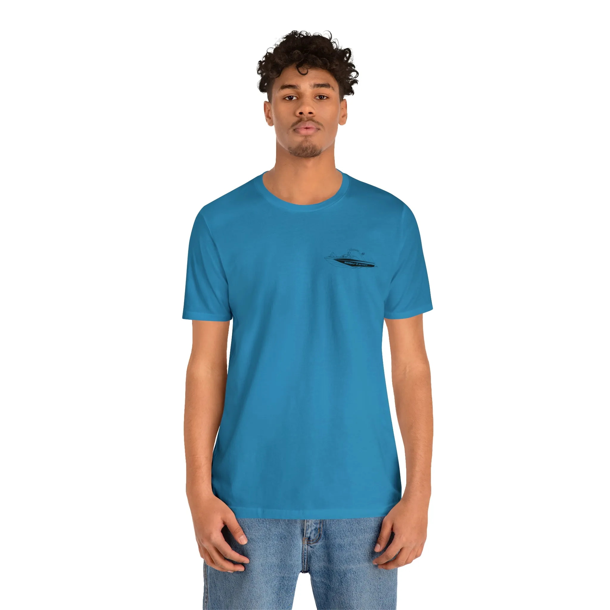Okauchee Lake, Malibu Wakesetter - Unisex Lightweight Short Sleeve Tee